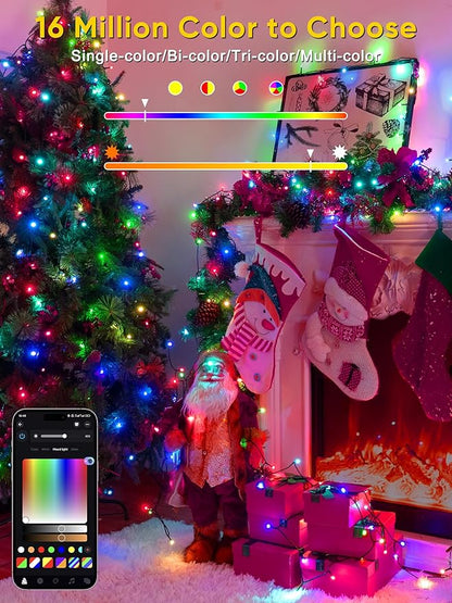 Smart Color Changing Christmas Lights, 132FT 400 LED RGB Christmas String Lights with App & Remote Control, Waterproof Christmas Tree Lights for Outdoor Indoor Party Decor