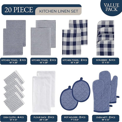 LANE LINEN Flour Sack Dish Towels Set