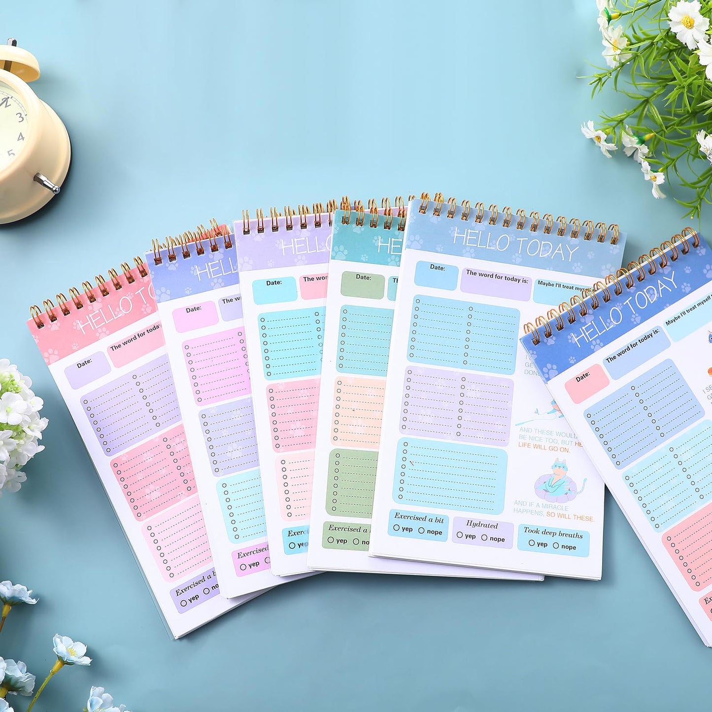 Glenmal 6 Pcs to Do List Notepad 5.2" x 7.8" Daily to Do List Notepad 30 Sheets Undated Daily Planner Notebook Checklist for Work Classroom Office Plan Work Schedule Checklist
