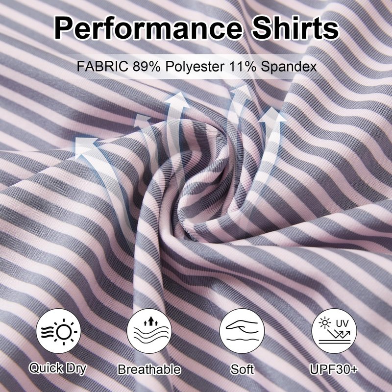 YAMXDM Golf Shirts for Men Moisture Wicking Short Sleeve Performance Sport Casual Striped Collared Mens Polo Shirt Pink Grey XL