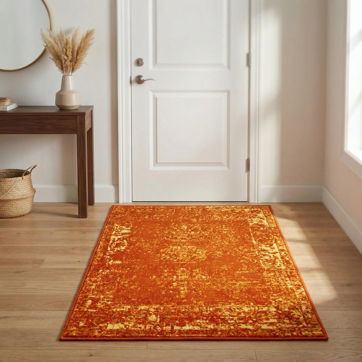 Unique Loom Sofia Collection Area Rug - Casino (4' 1" x 6' 1" Rectangle, Orange/ Ivory)