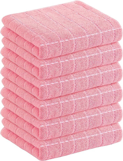 Homaxy 100% Cotton Terry Kitchen Towels, Checkered Designed, Soft and Super