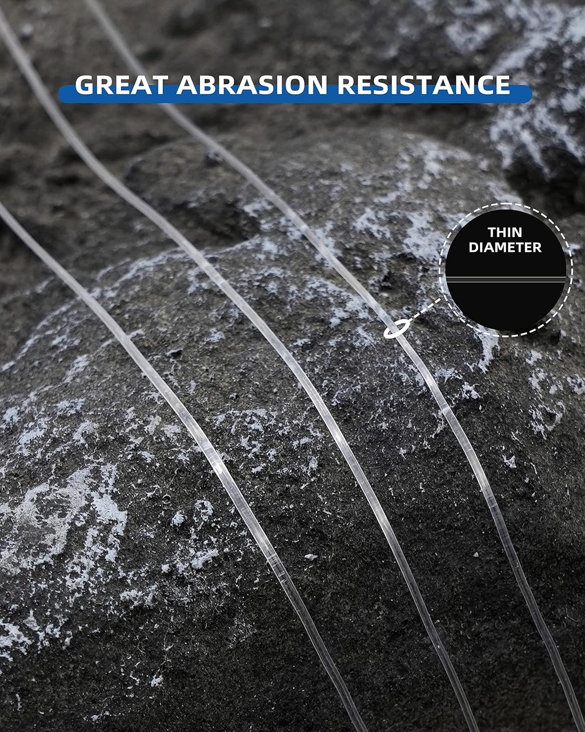 BLUEWING Monofilament Fishing Line Dia. 0.3mm 12 lbs 3000 Yards Invisible Thin Diameter Mono Fish Wire String, Clear