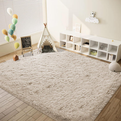 8x10 Area Rugs for Living Room: Fluffy Shag Soft Washable Rug Large Fuzzy Plush Indoor Carpet for Bedroom Nursery Playroom Kids Girls Boys Room (Camel, 8'x10')