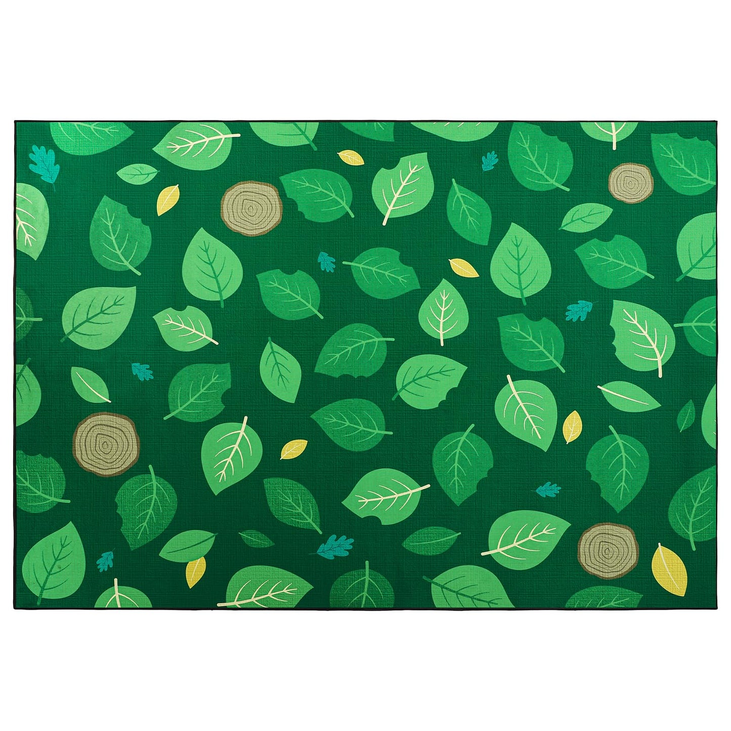 BreezeHug Green Leaf Rug 8 x 6 ft Large Classroom Carpet Green Leaves Carpet Boho Educational Area Rug for Room Nursery Seating Decor for Teaching and Playroom
