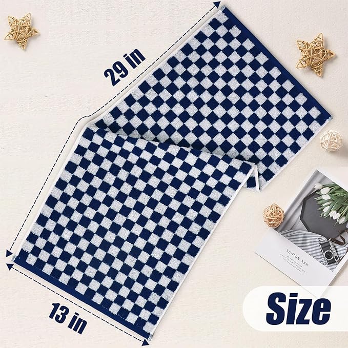 Jacquotha Navy Blue Hand Towels 4 Pack, Cotton Decorative Bathroom Hand Towels