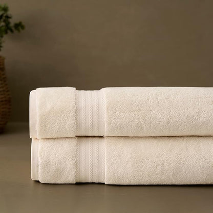 Fabdreams 100% Organic Cotton Bath Sheet Set of 2 700 GSM Oversized Towels