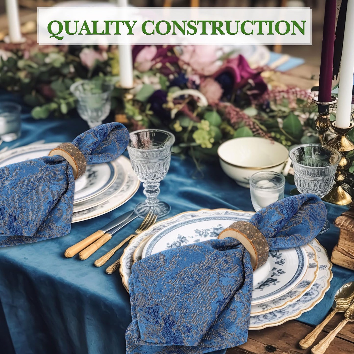 LemonRoad Set of 100 Wooden Napkin Ring Handcrafted Wooden Napkin Holder Rustic Dinner Ring Buckle Party Gift Farmhouse Table Decoration for Dining Wedding Birthday(Bark Style,2.17-2.76 Inches)
