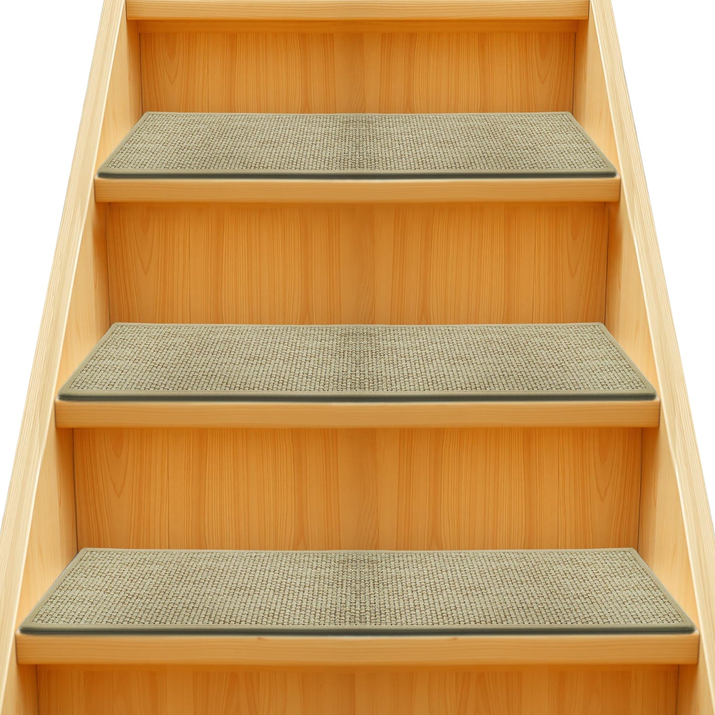 Stair Treads for Wooden Steps,Washable Peel and Stick Stair Tread Covers,Reusable Carpet Stair Treads Runner Rugs for Kids/Elders/Pets (Khaki, 4Pack 8"X30")