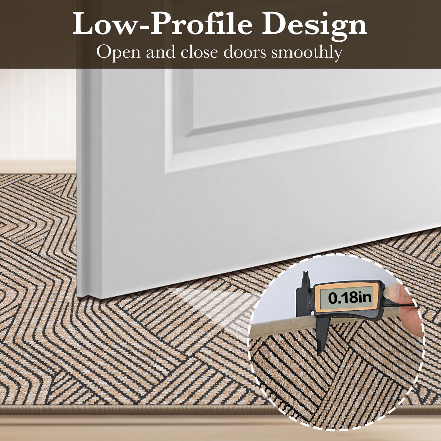 Naoloture Indoor Door Mat 36"x59" Large, Low-Profile Welcome Front Door Mat Indoor Entrance, Non Slip Rubber Back Inside Doormat Washable Entryway Dirt Resistant & Absorbent 3x5 Entry Mat, Light-Brown