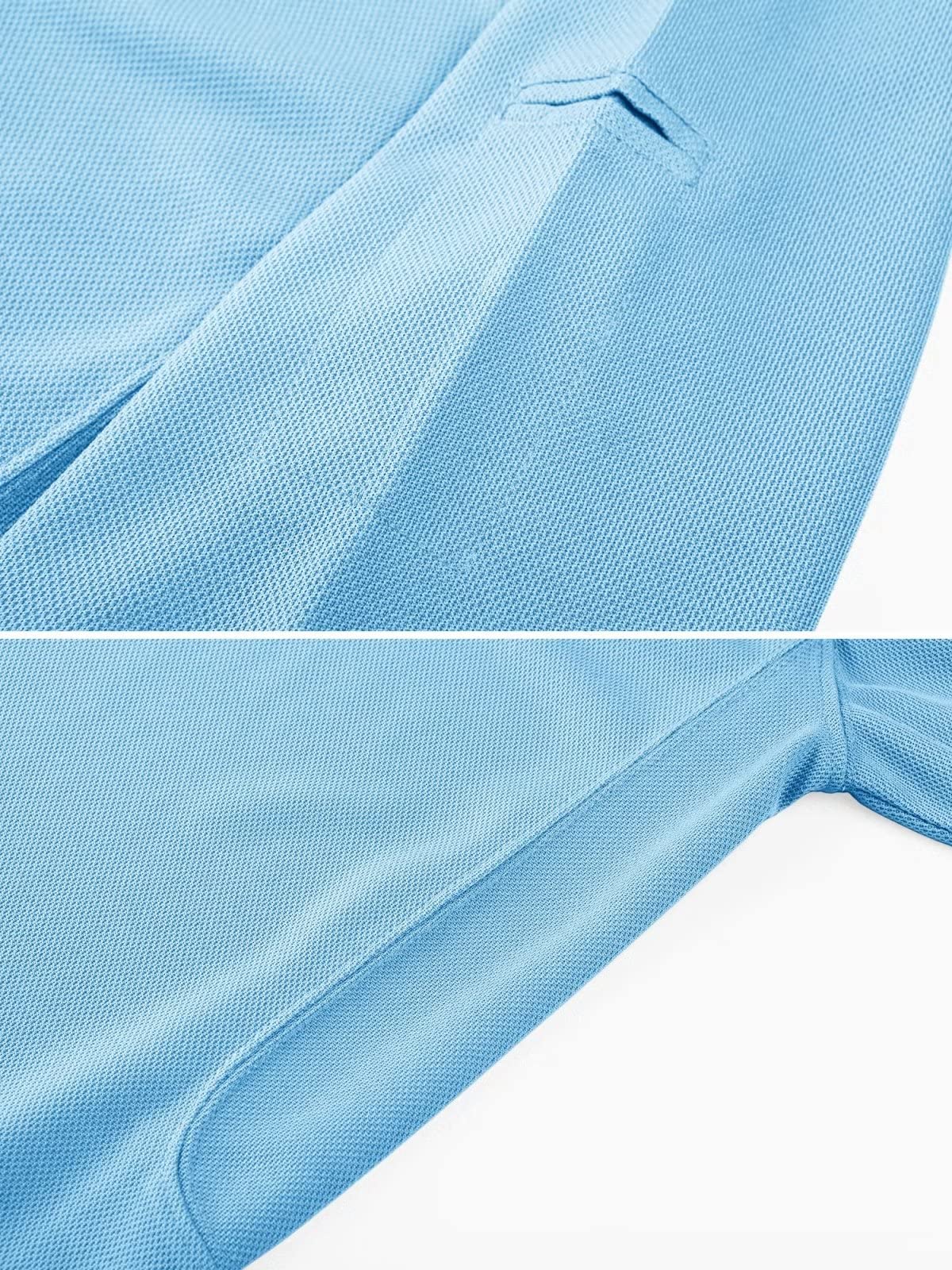 MAGCOMSEN Mens Polo Shirts Short Sleeve Golf Shirts Work Shirts Quick Dry Shirts Summer Tactical Shirts Sky Blue L