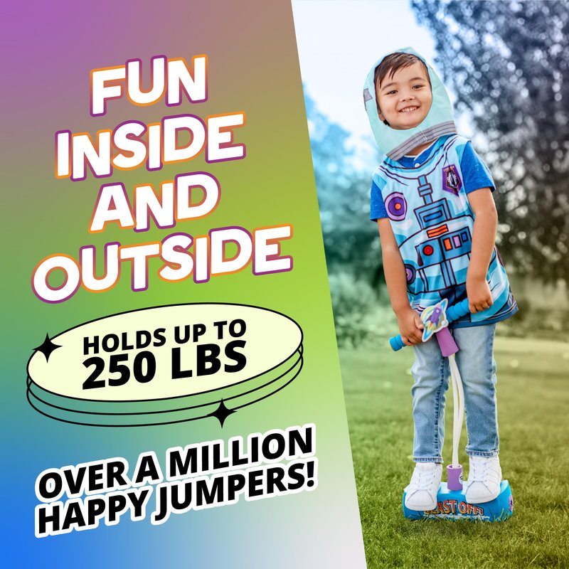 Flybar My First Foam Pogo Jumper for Kids Fun and Safe Pogo Stick for Toddlers, Durable Foam and Bungee Jumper for Ages 3 and up, Supports up to 250lbs, Rocket