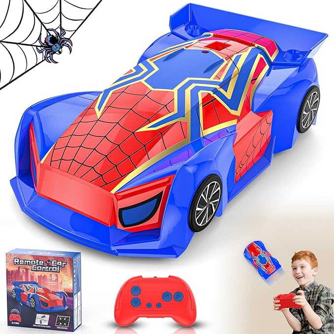 Wall Climbing Remote Control Car Mini Spider 360° Rotating RC Stunt Car Rechargeable RC Cars Toys for 3 4 5 6 7 8 9 10 11 12 Year Old Boys Girls Kids