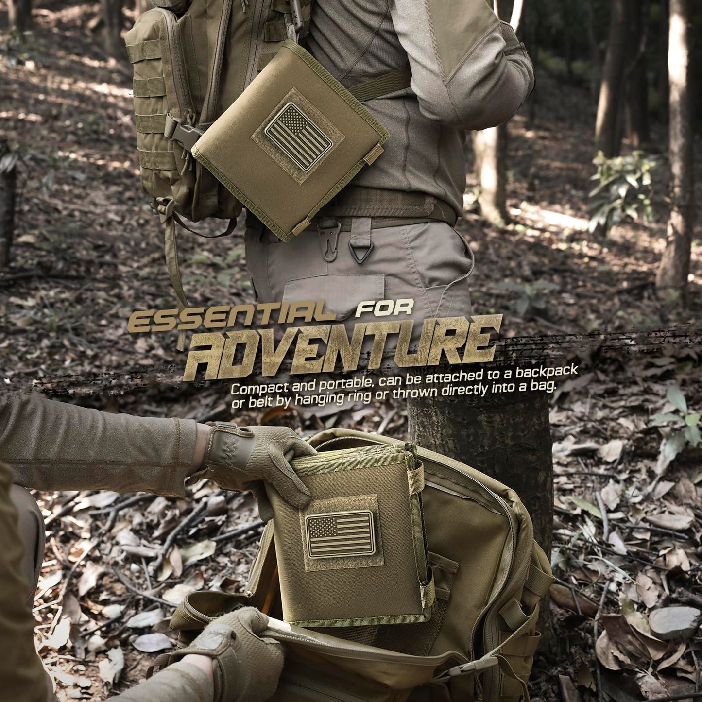 LIVANS Tactical Pouch Military Map Case Holder Army Foldable Map Storage Pouch Multifunctional for Outdoors or Hiking - 13"x10" Clear Viewing Area,1000D Oxford + Waterproof TPU