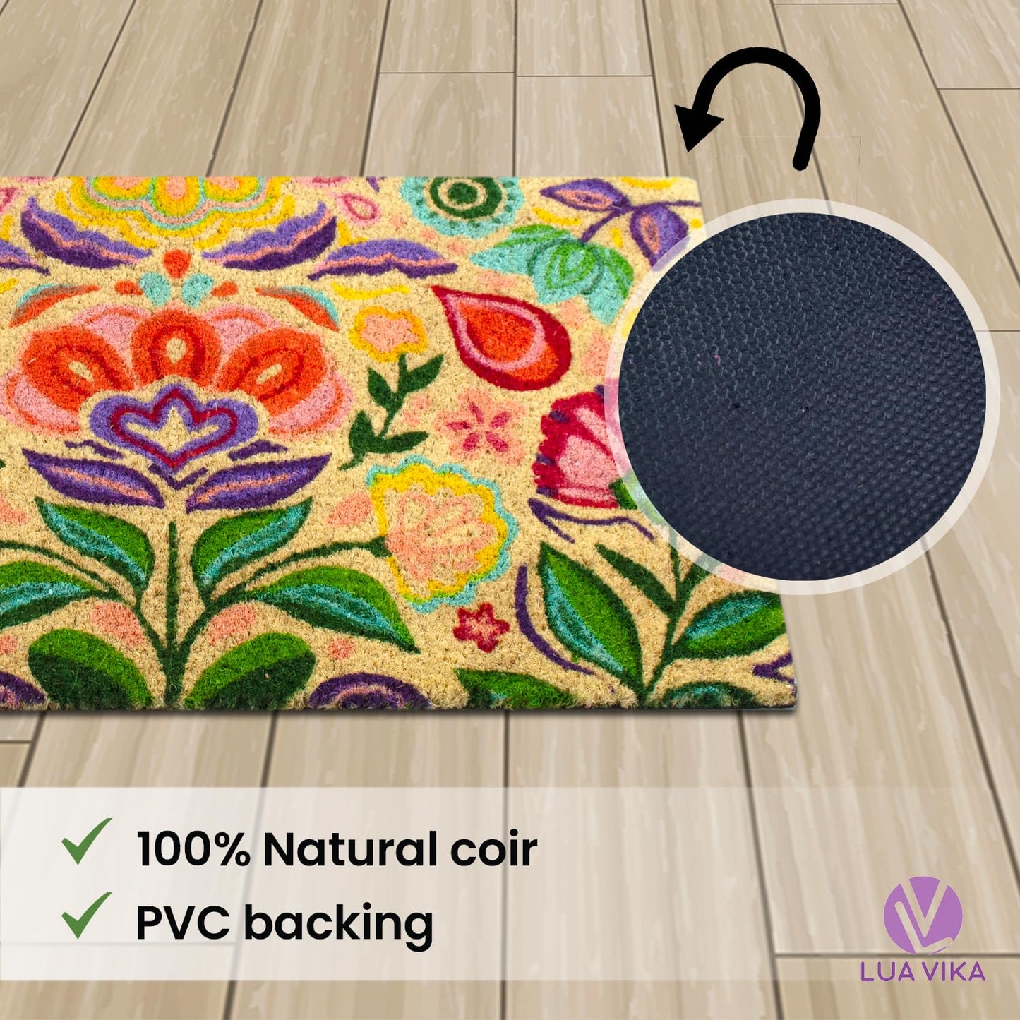 Coir Doormat, Front Door mats Outdoor, Funny Welcome mat Outdoor, Front Door mat for Home Entrance, Door mat Outside Entrance, Welcome mat Indoor 16"x27.5" (Dalias)