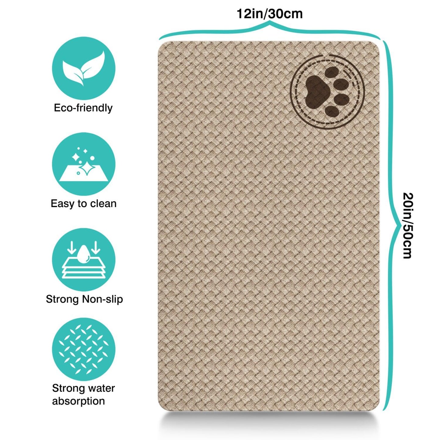 Pet Feeding Mat for Floors Waterproof Dog Mat for Food and Water Absorbent Quick Dry Non Slip mat for Cat Bowls