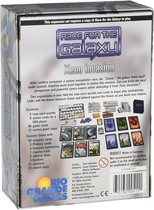 Rio Grande Games Race for the Galaxy Xeno Invasion Strategy Board Game Expansion Arc 3