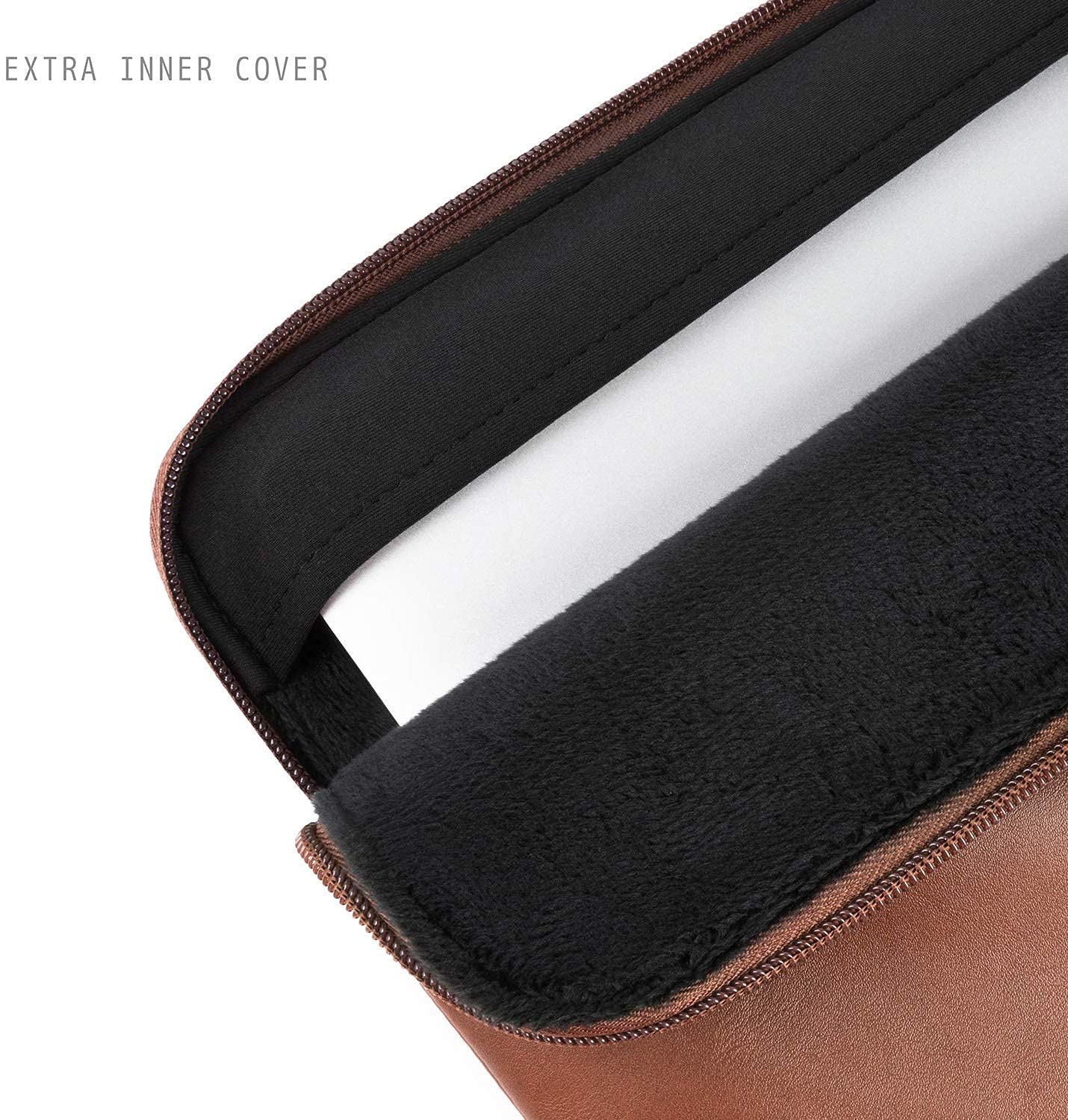 Comfyable Slim Protective Laptop Sleeve 14 Inch Snugly Compatible with MacBook Pro 14-inch M5 M4 M3 M2 M1 Pro/Max 2026-2021, PU Leather Bag Waterproof Cover Notebook Computer Case for Mac, Brown