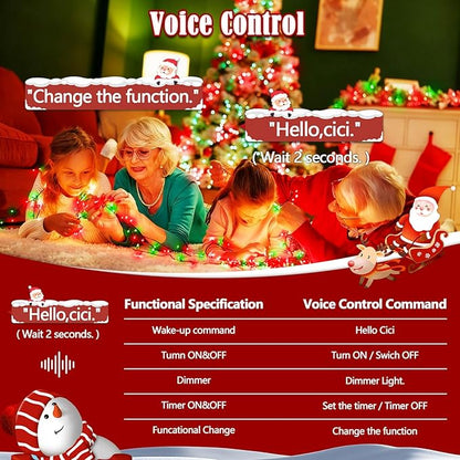 BHCLIGHT 240LED Christmas Voice Control String Lights Red & Green
