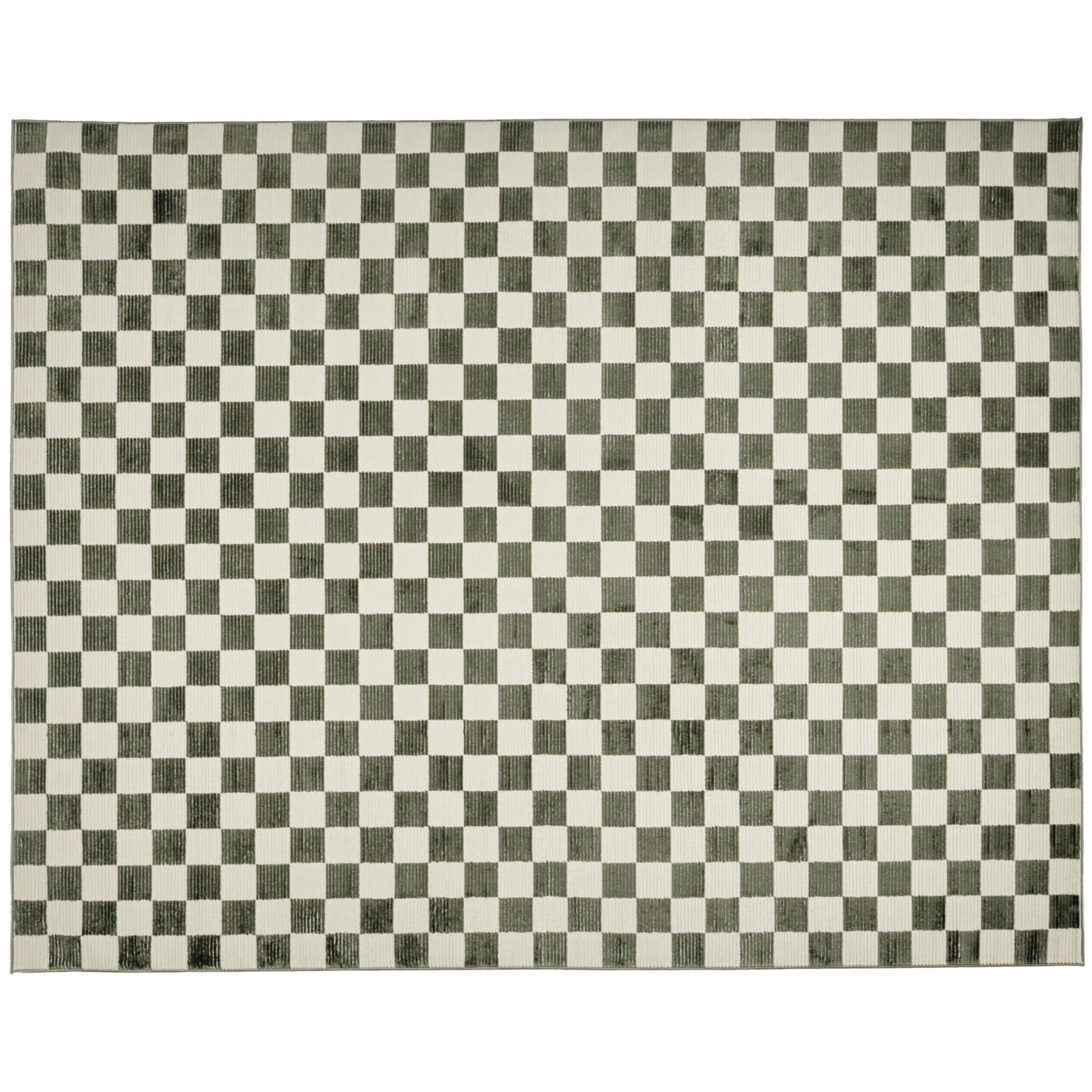 Revival Rugs Gambit 4'x6' Area Rugs for Kitchen Bedroom Dining Room - Washable, 100% Recycled, Oeko-TEX Certified, Modern, Medium Pile, Green, Beige