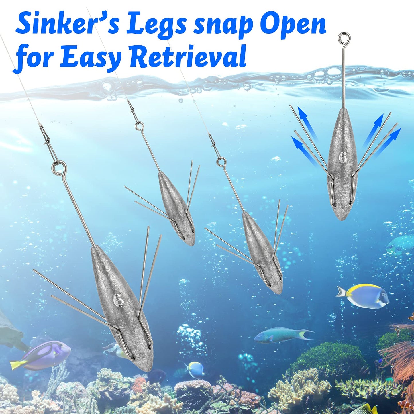 Dr.Fish 2 Pack Sputnik Sinker Spider Sinker Surf Fishing Lead Weight Pyramid Saltwater Beach Casting Sea Fishing 5oz