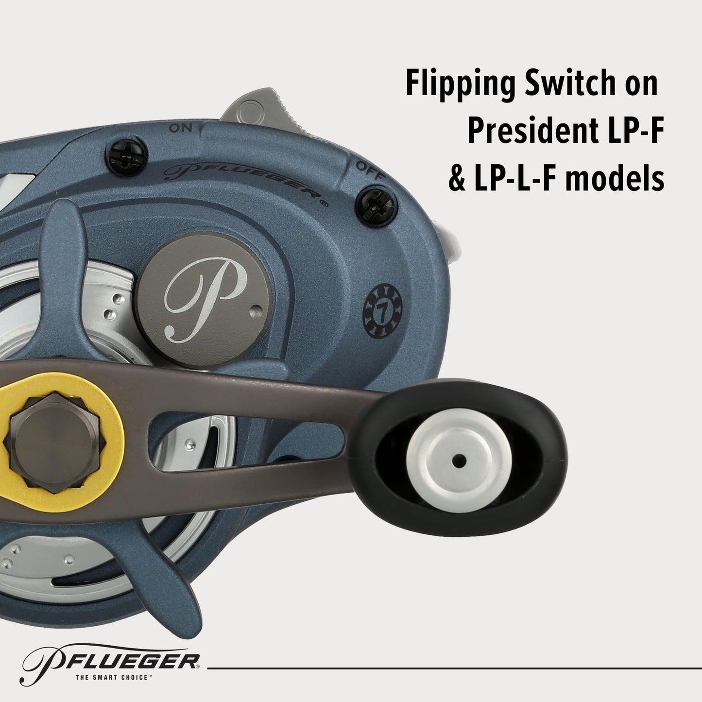 Pflueger President Baitcast Low Profile Reel, Freshwater Fishing Reel, Right Handle Position, Graphite Construction, Multi Disc Star Drag System