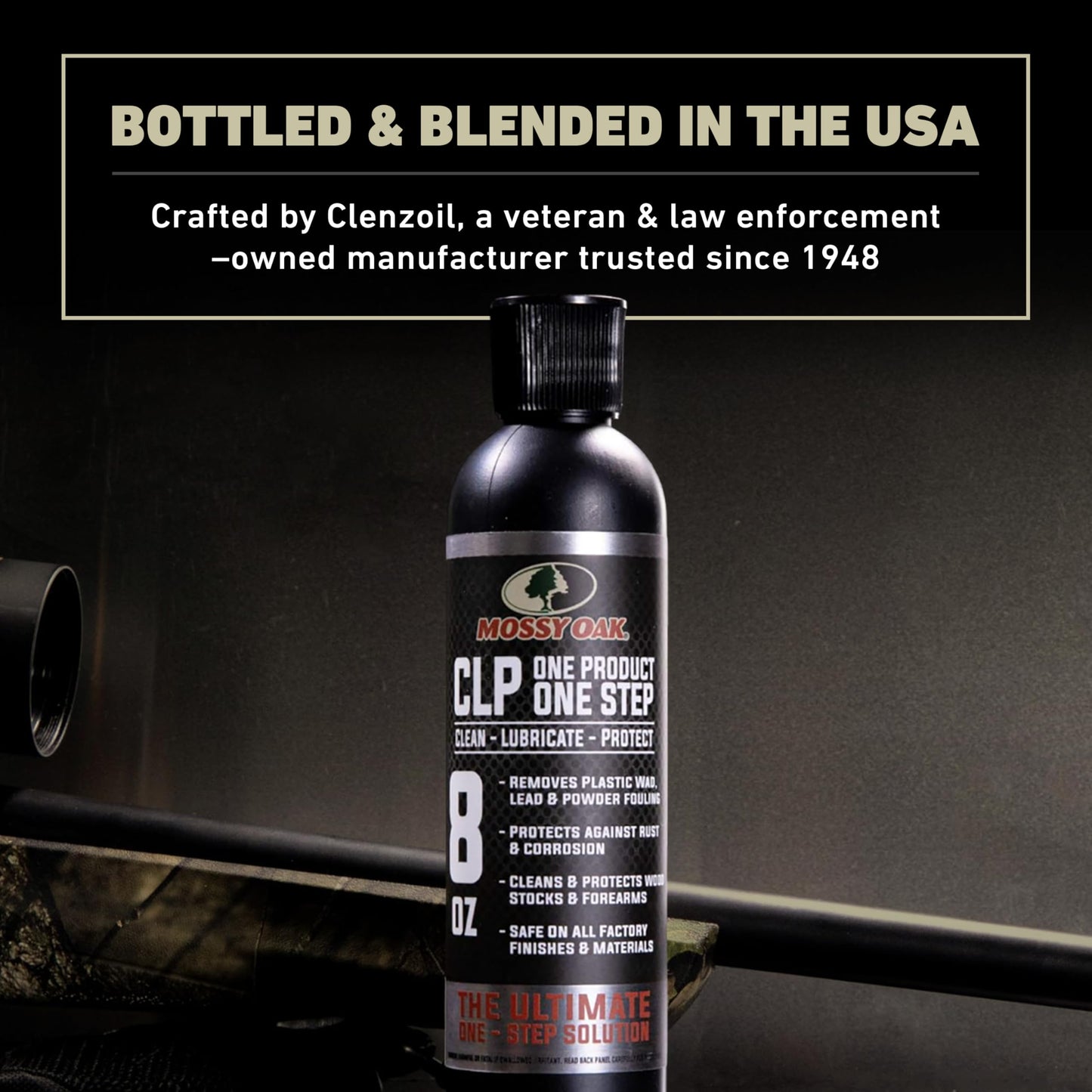 Mossy Oak CLP Gun Cleaning Oil | All-in-One Cleaner, Lubricant & Protectant | One-Step Gun Oil CLENZOIL