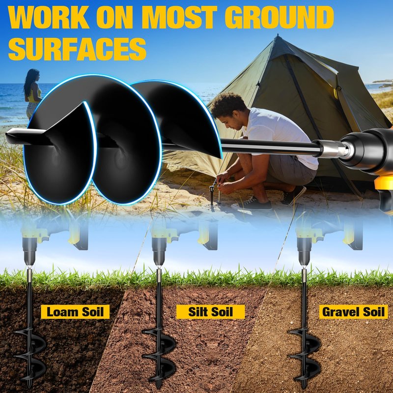 MIXC 18 Inch Heavy Duty Ground Anchors Screw in, 4 Pack Spiral Trampoline Stakes with Straps, Drill Adapter and Upgraded T-Wrench, 2.76'' Wider Blades for Swing Set, Shed, Carport, Mobile Home