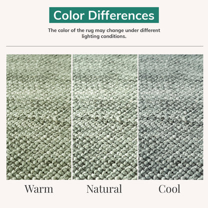 LUXE WEAVERS Solid Machine Woven Green 6x9 Area Rug, Indoor Stain-Resistant Carpet