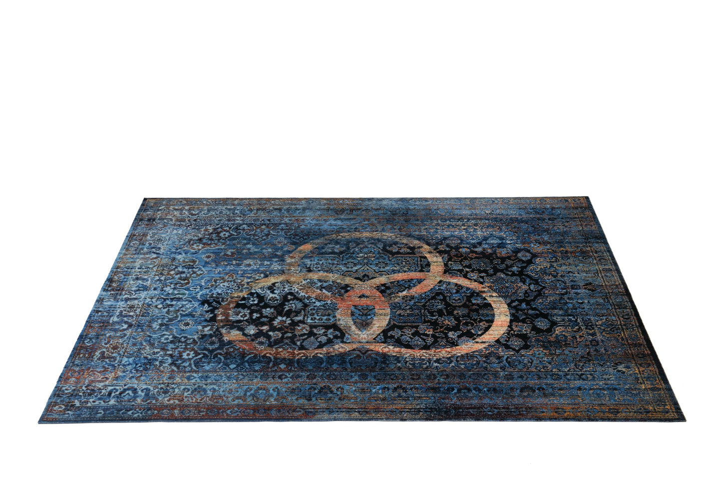 DRUMnBASE Vintage Persian Style Stage Rug | Non-Slip Waterproof Drum Mat | 6 FT x 5.25 FT Drum Carpet to Reduce Vibration for Drums, Amps, and Pedalboards | Durable Stage & Studio Mat