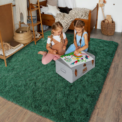 Dssimo Super Soft Area Rugs for Living Room, 4x6 Feet Modern Shag Dark Green Rug, Fluffy Plush Non-Slip Green Carpet for Girls Boys Teens, Kids Home Decor for Bedroom Dorm Nursery Classroom, Carpets