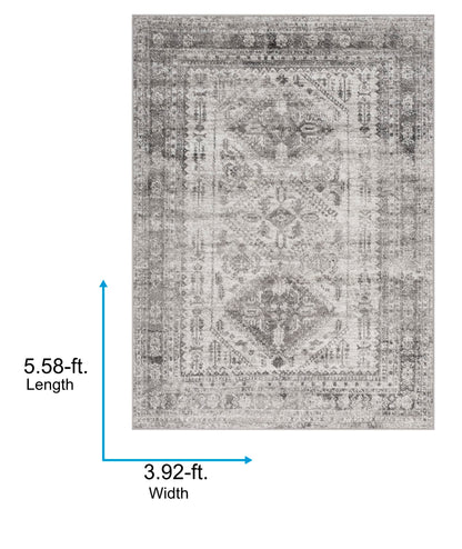 Livabliss Desta Vintage Oriental Area Rug,3'11" x 5'7",Charcoal
