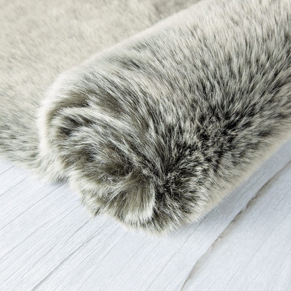 Ashler Faux Fox Fur Rug, Green White Brown Fluffy Rug, 3x5 Rectangle Rugs, Ultra Soft Shaggy Area Rugs for Bedroom, Fuzzy Carpets for Living Room, Sofa