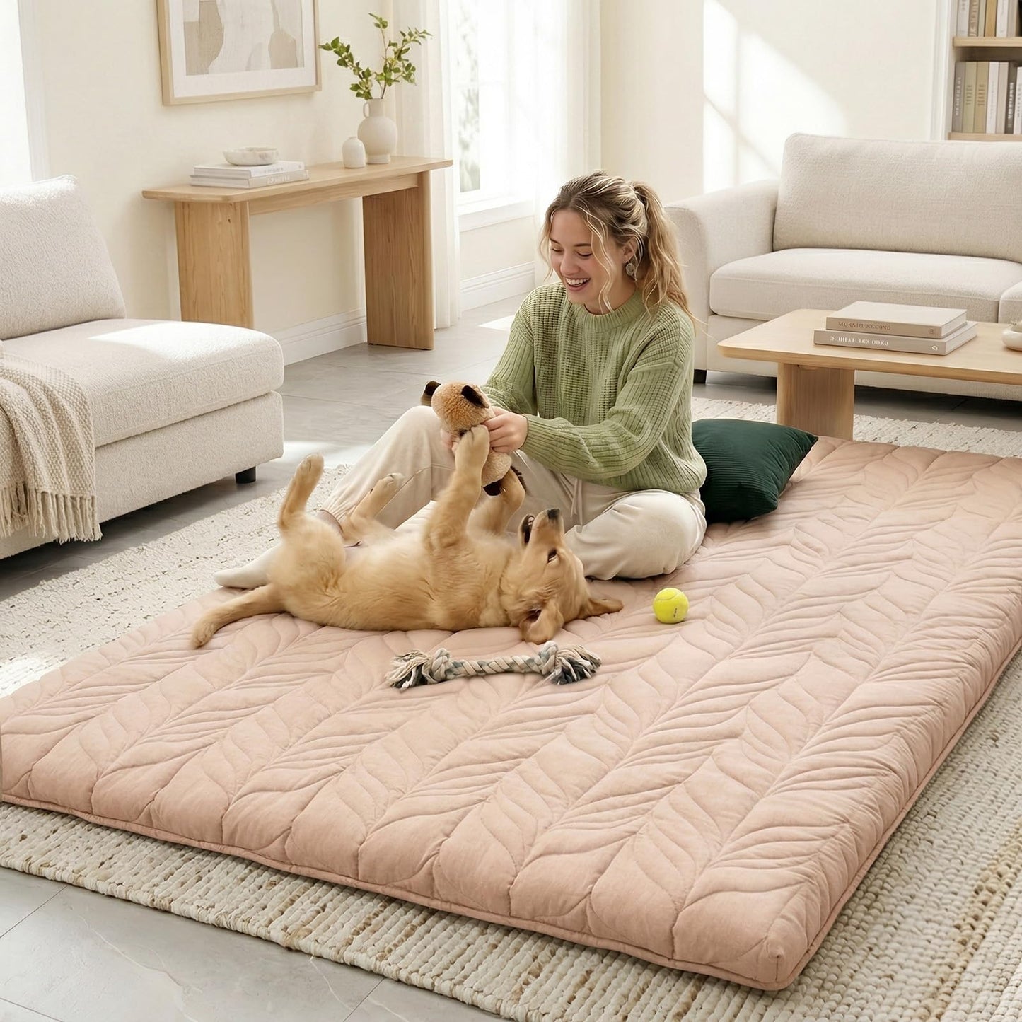 ZonLi Japanese Floor Mattress Futon Mattress Queen Size, Thicken Roll Up Tatami Mat w/ 100% Cotton Washable Cover, Portable & Foldable Floor Bed Mattress for Sleeping, Dormitory, Adult Kids, Coffee