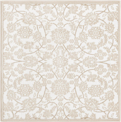 Unique Loom Rushmore Collection Area Rug - Taft (4' 1" Square, Snow White/ Beige)