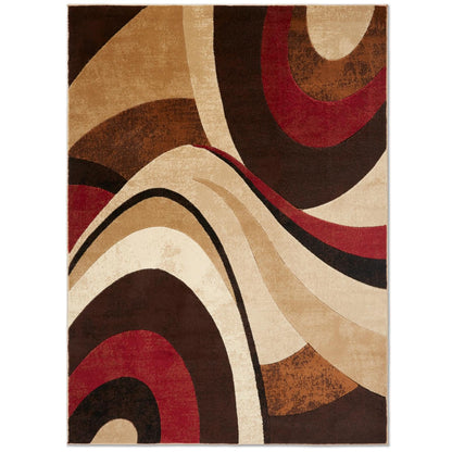 Home Dynamix Tribeca Slade Modern Area Rug, Abstract Brown/Red 39"x55"