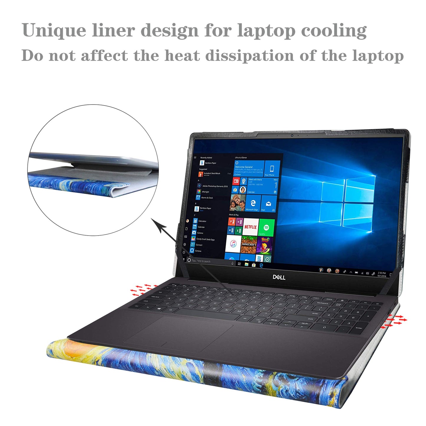 Alapmk Protective Case for Dell Inspiron 15 7590 7591 5590 5598/Latitude 5500 5501 5510 5511 5520/Vostro 15 5590 7590/Precision 3540 3550 3551 3560 15.6"[Not fit inspiron 15 2-in-1 7590],Starry Night