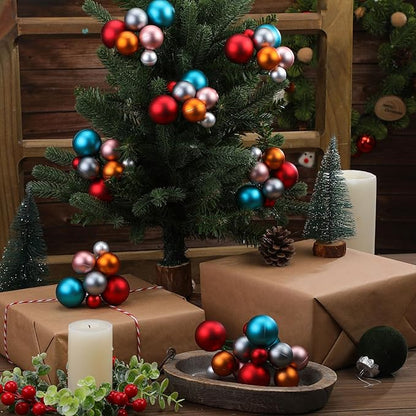 8 Pcs Vintage Christmas Tree Picks 7.87 Inch Christmas Balls Ornaments Xmas Hanging Decorations for Xmas Tree Topper DIY Wreath Holiday Floral Vase Fillers Crafts Home Decor