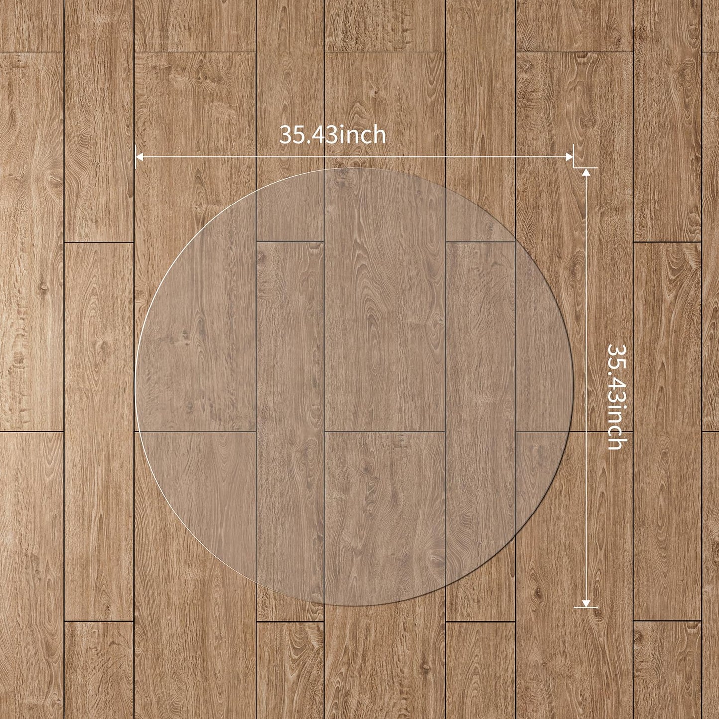 WASJOYE Office Chair Mat for Hard Floor, 36" Round Transparent Hard Floor Protector Cover Home Floor Mat for Computer Desk Rolling Chair