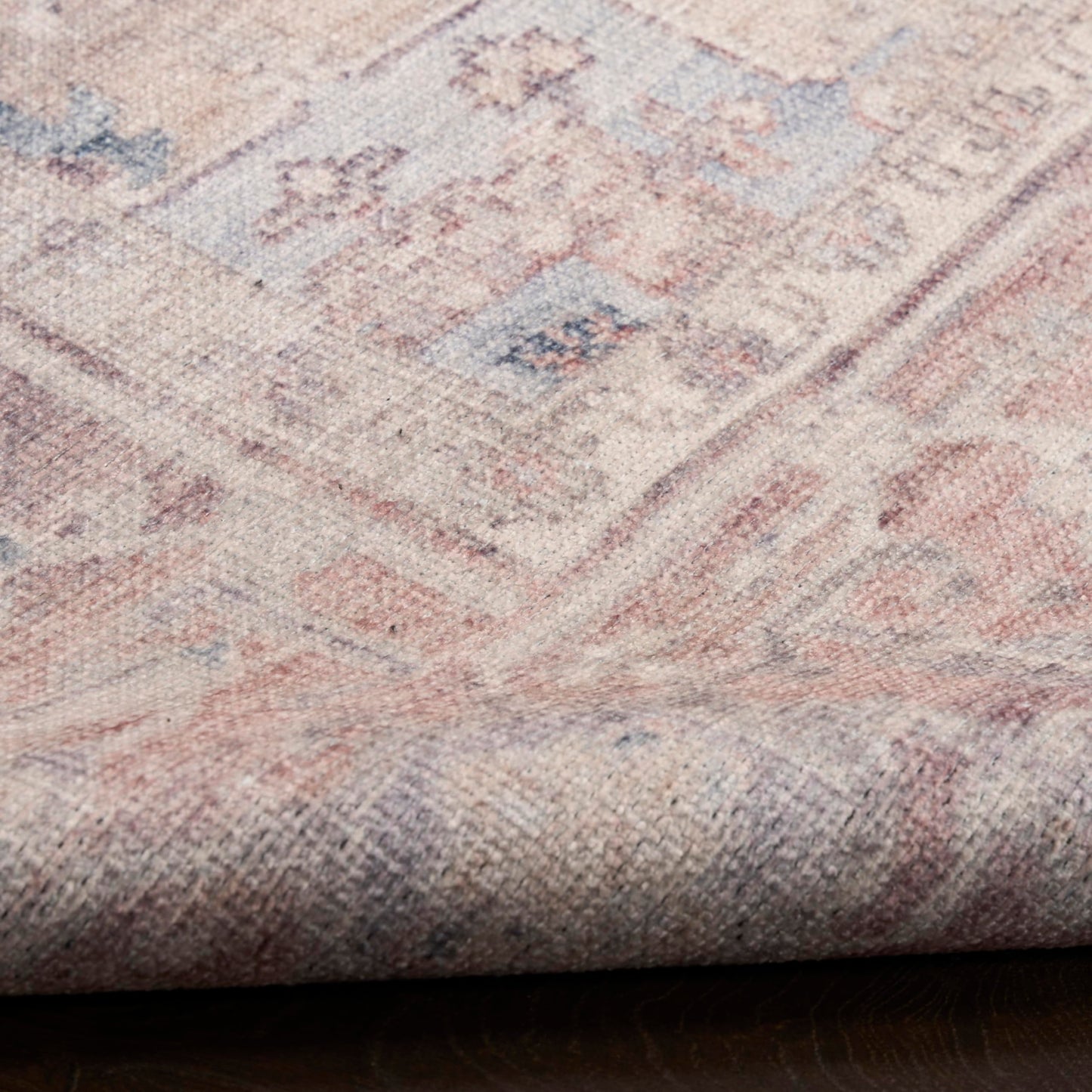 Nourison Home Vintage Washables Light Blue 2' x 6' Area Rug - Easy Clean, Non Shedding, Bed Room, Living Room, Dining Room, Kitchen (6' Runner)