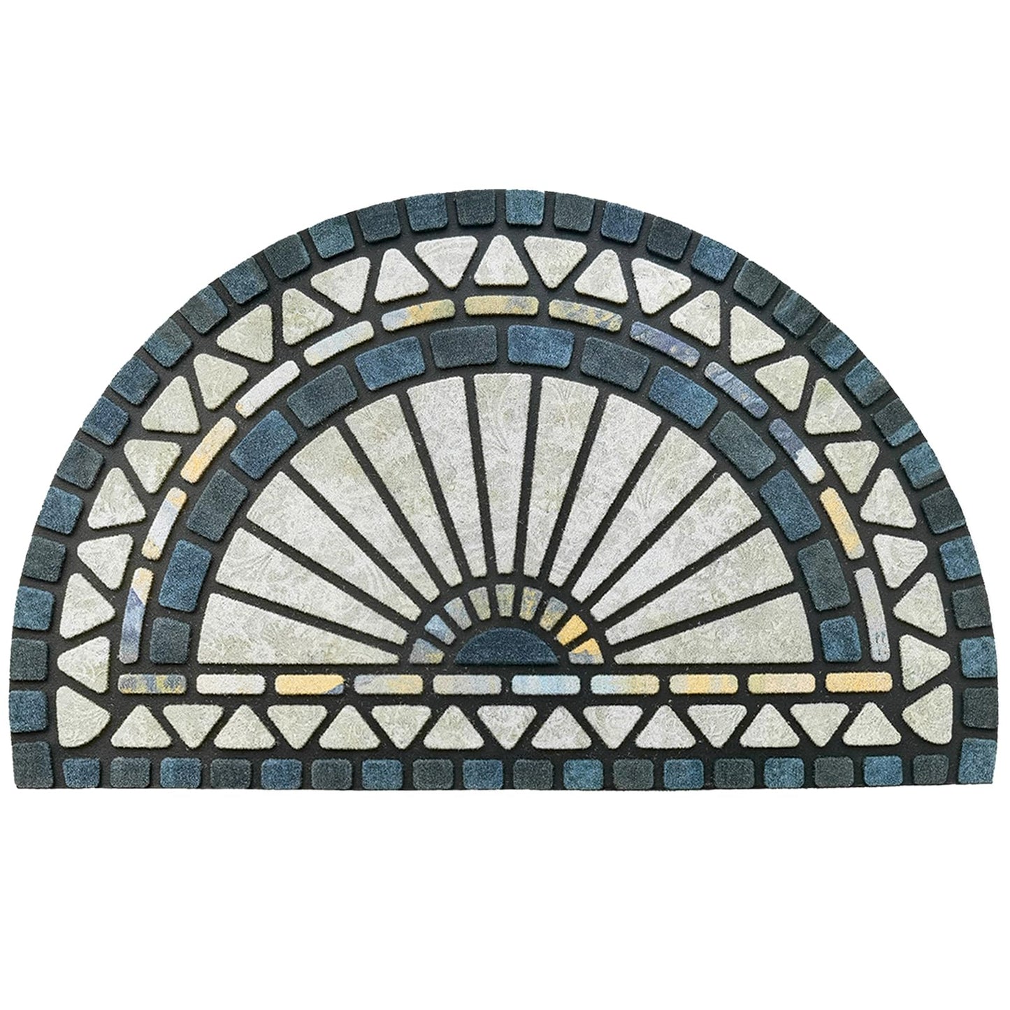 CHICHIC Welcome Door Mat 18 x 30 Inch Front Doormat Outdoors for Home Entrance Outdoors Mat for Outside Entry Way Doormat Entry Rugs, Heavy Duty Non Slip Rubber Back Low Profile, Blue Green