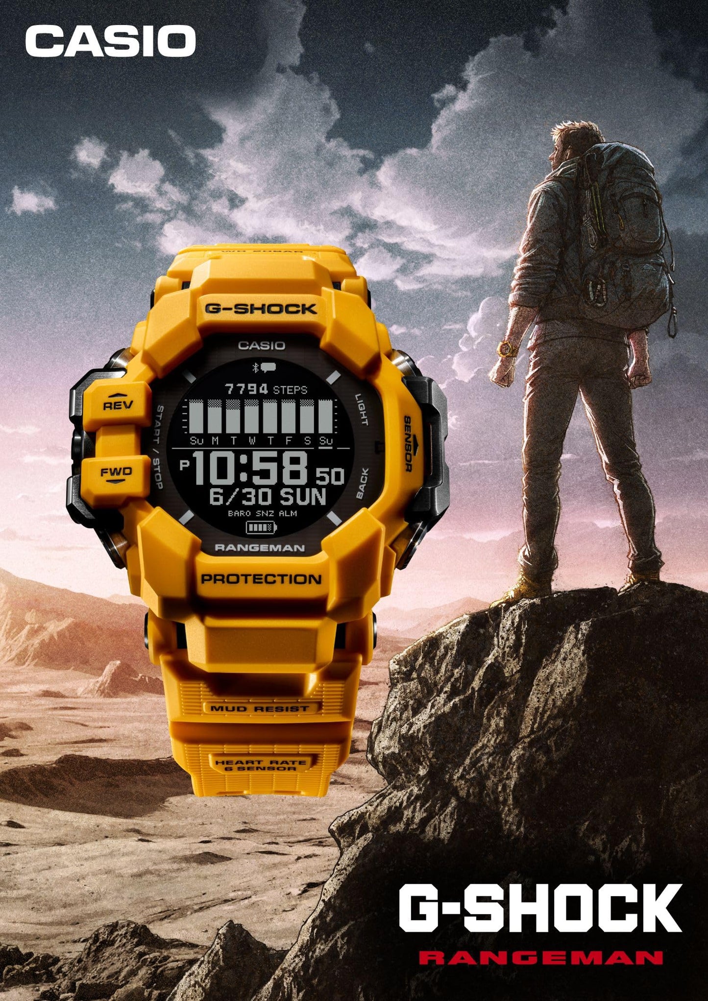 G-Shock CASIO Master of G - Land Rangman GPR-H1000-1JR Black Mens Watch (Japan Domestic Genuine Product)