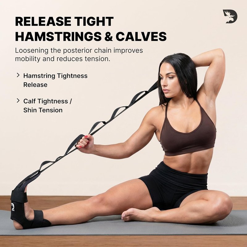 Fitness Foot & Calf Stretcher - Adjustable Padded Strap for Plantar Fasciitis & Hamstring Relief | Yoga Leg Stretch Strap