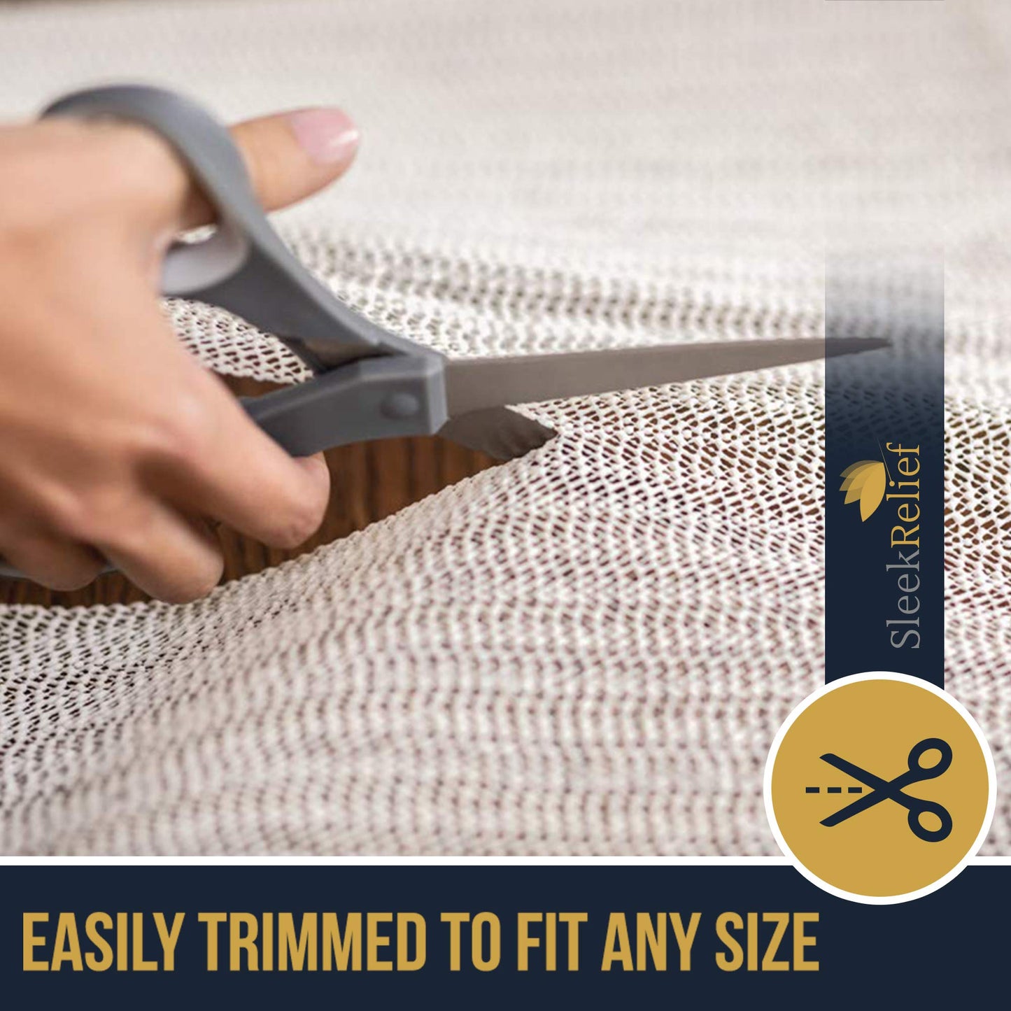 sleek relief Non-Slip Area Rug Lock Grip, for Hard Floors- Keep Rug in Place-Pads Available in Many Sizes, Provides Protection and Cushion Padding for Area Rugs and Hardwood Floors(2.6x4.6)