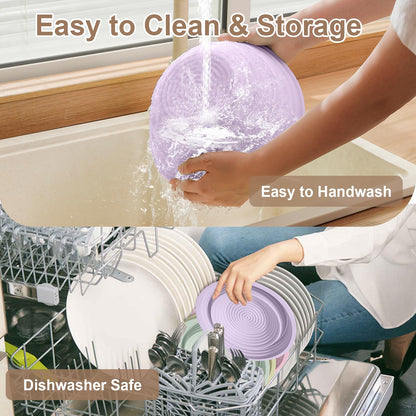 4Pcs Silicone Bread Proofing Baskets, 9" Collapsible Sourdough Bread Baking Supplies Non-Stick Round Dough Proofing Bowl Containers Oven Safe for Various Tastes Bread Making-BPA Free