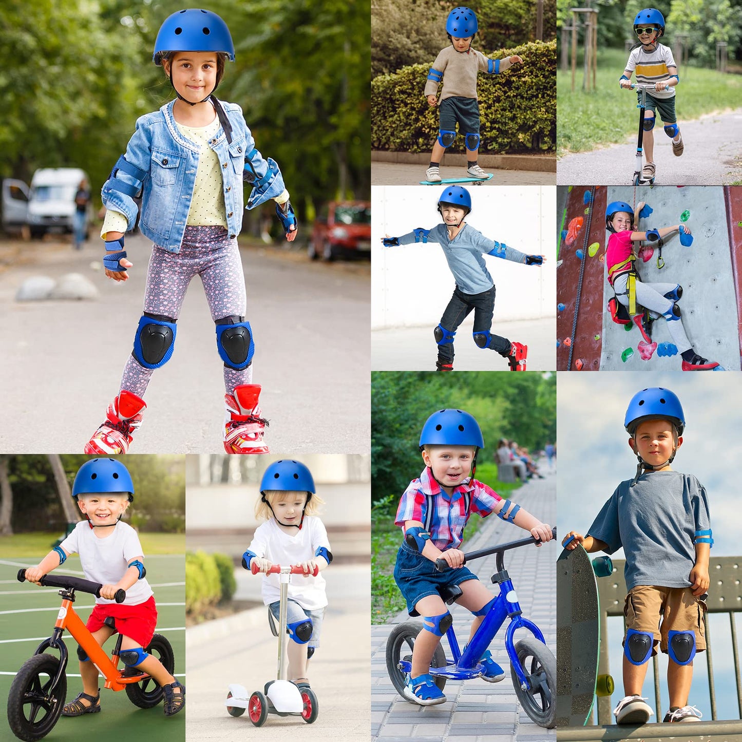 ArgoHome Toddler Kids Bike Helmet Set with Knee Elbow Pads, Adjustable Cycling Helmet for Little Boy Girl Protective Gear