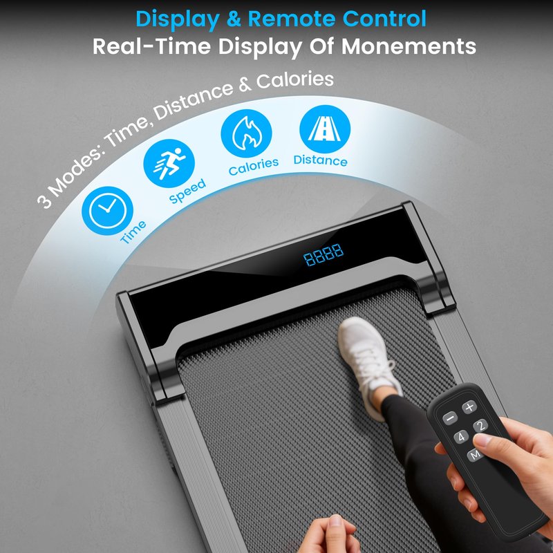 Walking Pad Treadmill for Home - Under Desk Walk Pads with Remote Control Mini Running Portable Electric Machine Adjustable Slim Compact with 0.6-4.0MPH Max up 220 Lbs Modes for Small Spaces Office