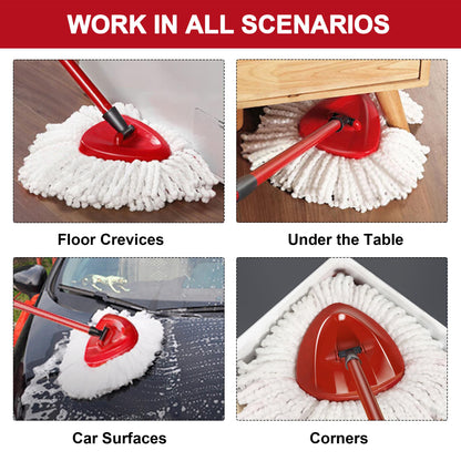 Mop Replacement Heads for O-Ceda Mop Replace Head EasyWrin Spin Mop Heads Replacements, Microfiber Spin Mop Refills, Easy Cleaning Mop Head Replacement (White-3 Mop Heads)