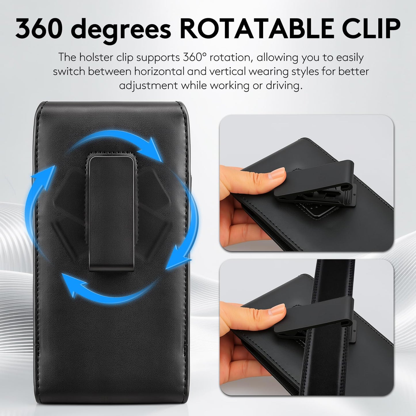 Mngijar for Samsung Galaxy A17 A16 A15 A14 A13 A56 5G A54 A36 5G A35 A32 Phone Belt Case Holster for Galaxy S25 S24 S23 S22 Ultra A42 5G A26 A25 A23 Belt Clip Phone Holder Pouch (Black1, XL)