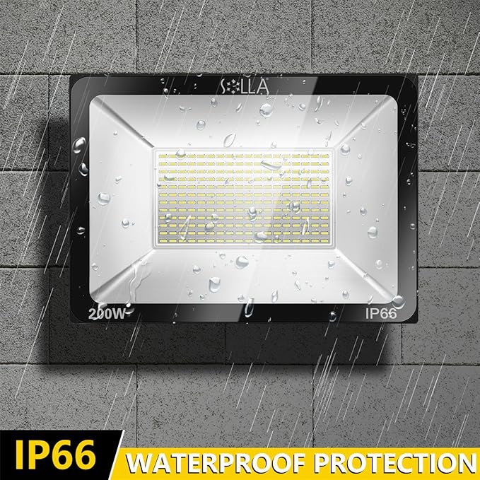 200W LED Flood Light Outdoor, 20000lm Super Bright Security Light, 1060W Equivalent, 3000K Warm White, IP66 Waterproof Outside Floodlights, LED Arena Light for Garage, Garden, Yard